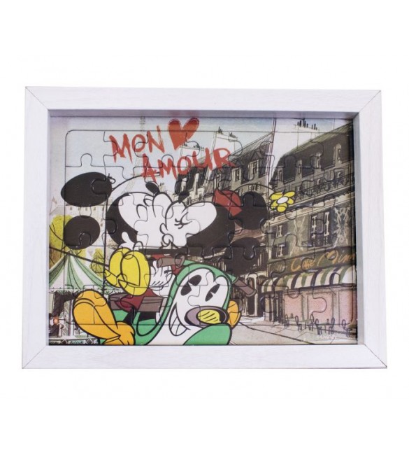 Porta Retrato Quebra Mickey & Minnie Paris Mon Amour 15X19cm - Disney